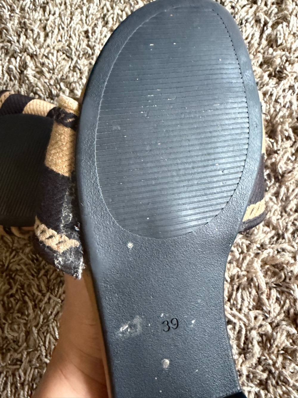 Chanel Black & Tan Logo Slide Sandals - Picture 6 of 8